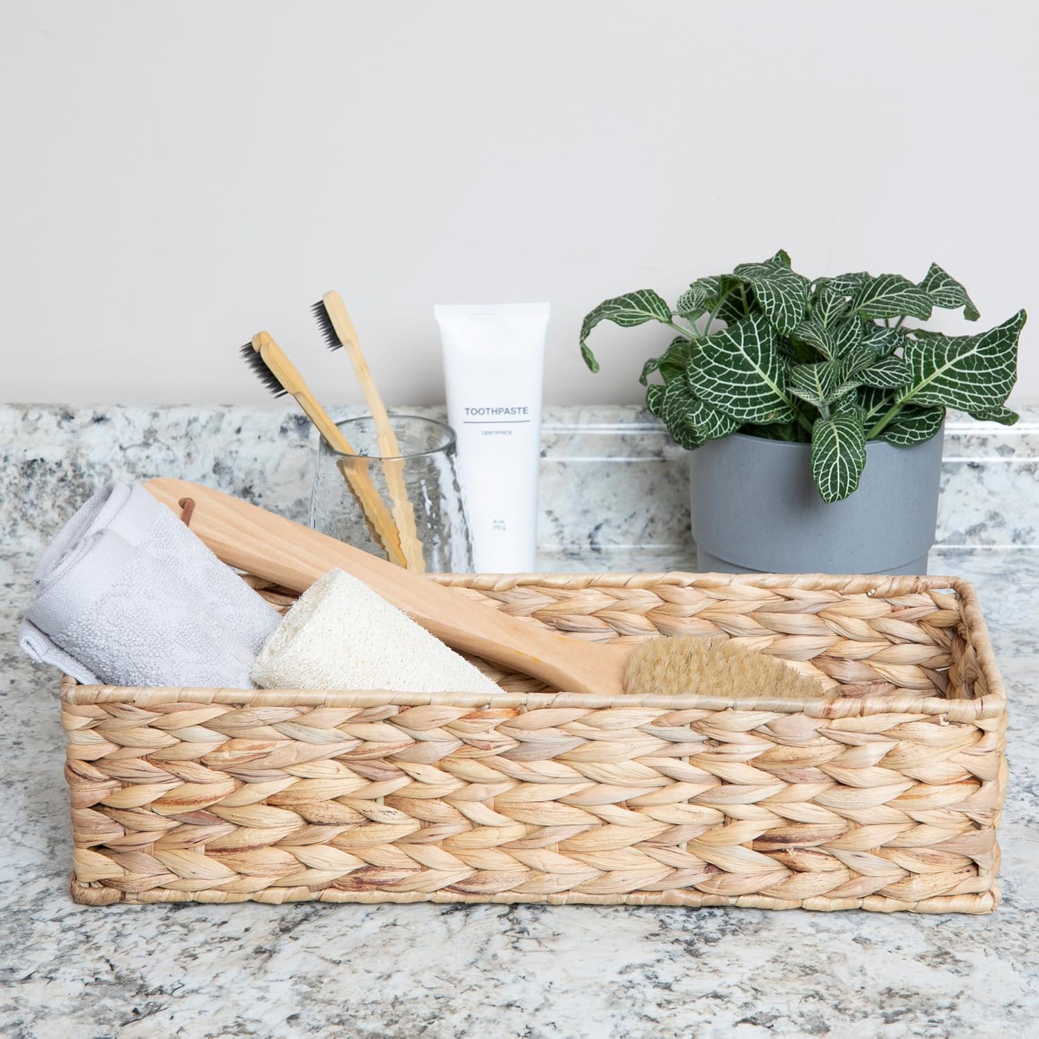 Rectangular Beige Storage Basket - View 7