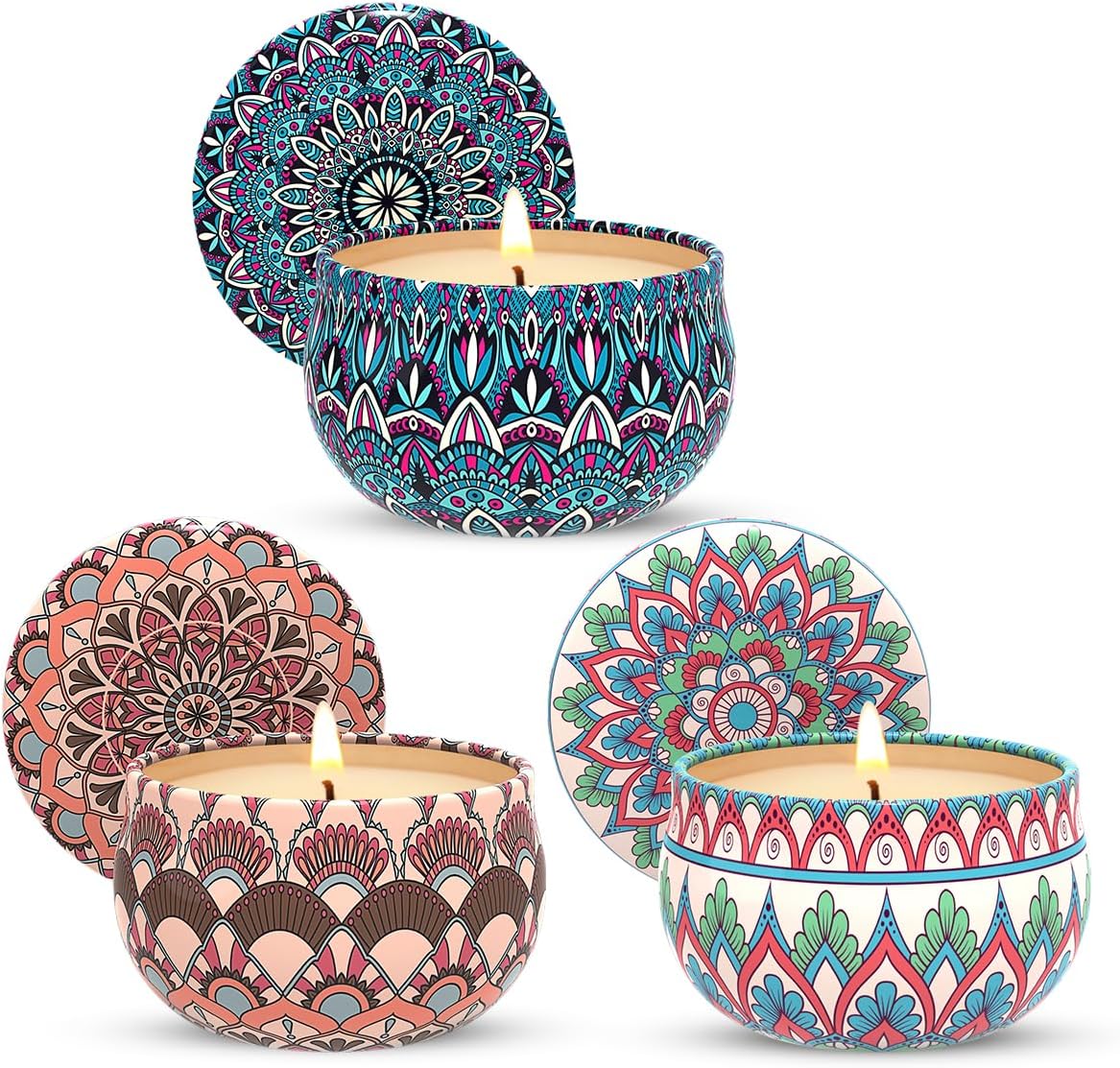 Soy Wax Boho Blue Scented Candle — 3x2 — 3x2.5oz Bohemian