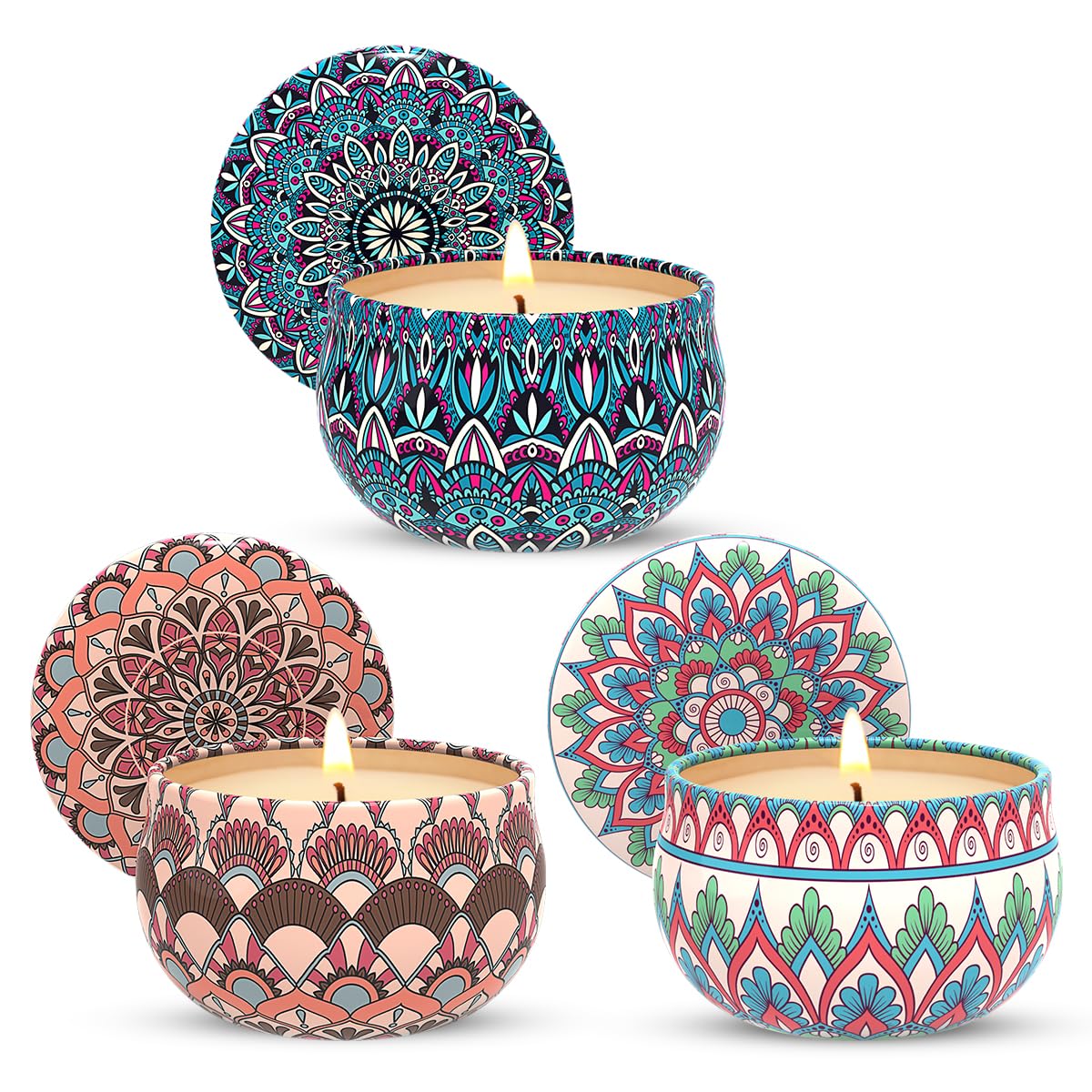 Soy Wax Boho Blue Scented Candle — 3x2
