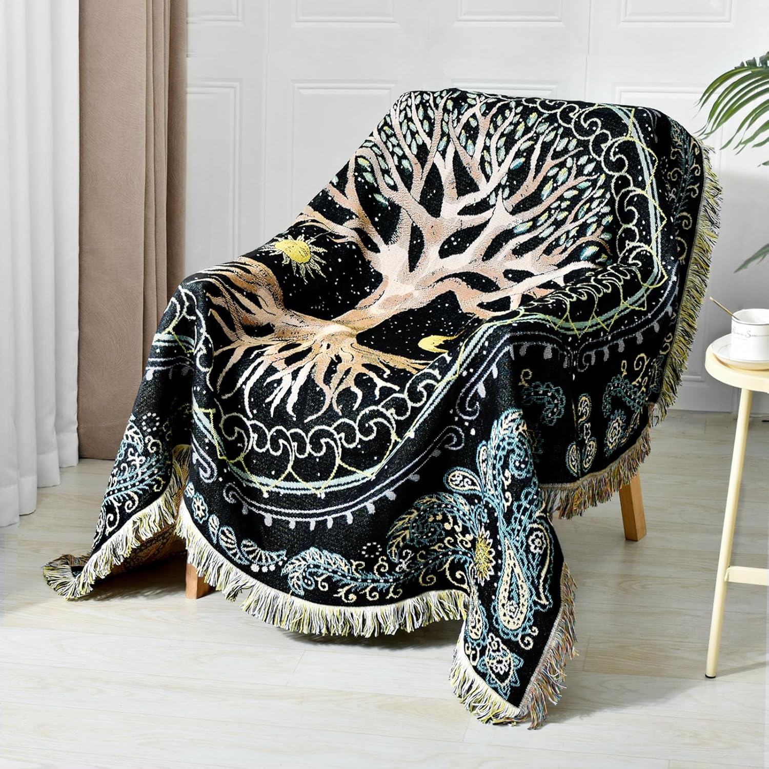Boho Black Wall Art — 50" — Boho Tree