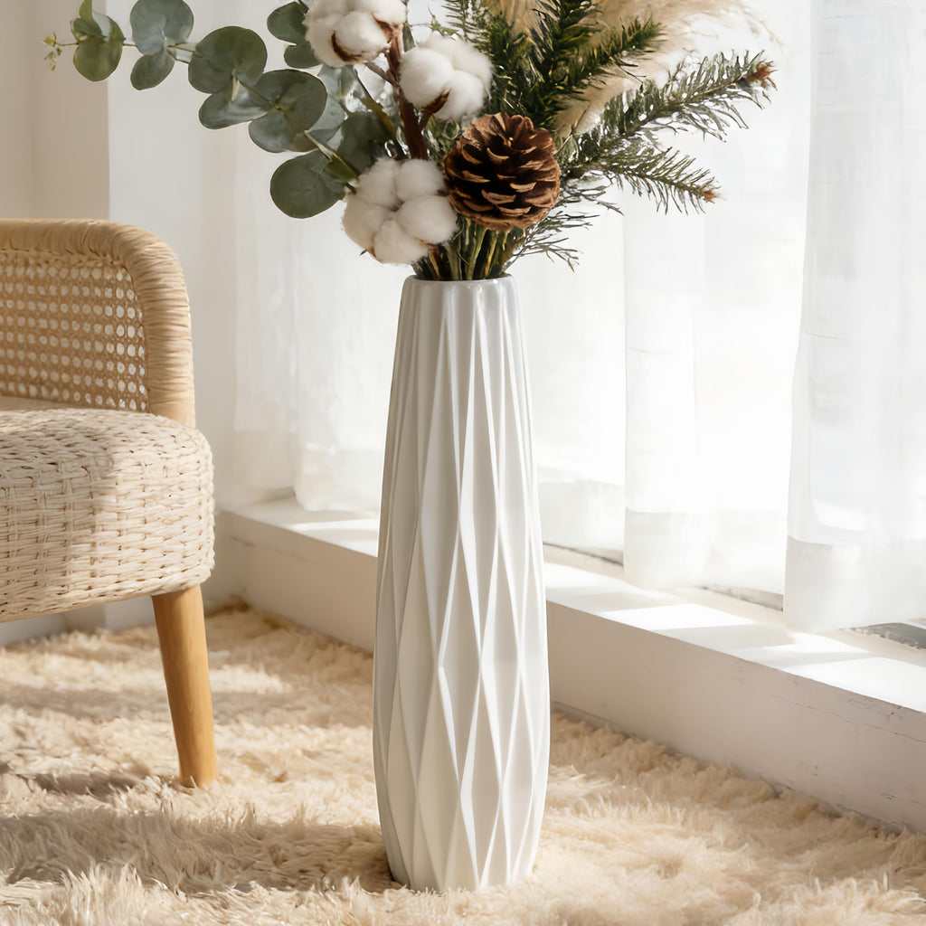 Farmhouse Ceramic Flower Vase — 17.7"