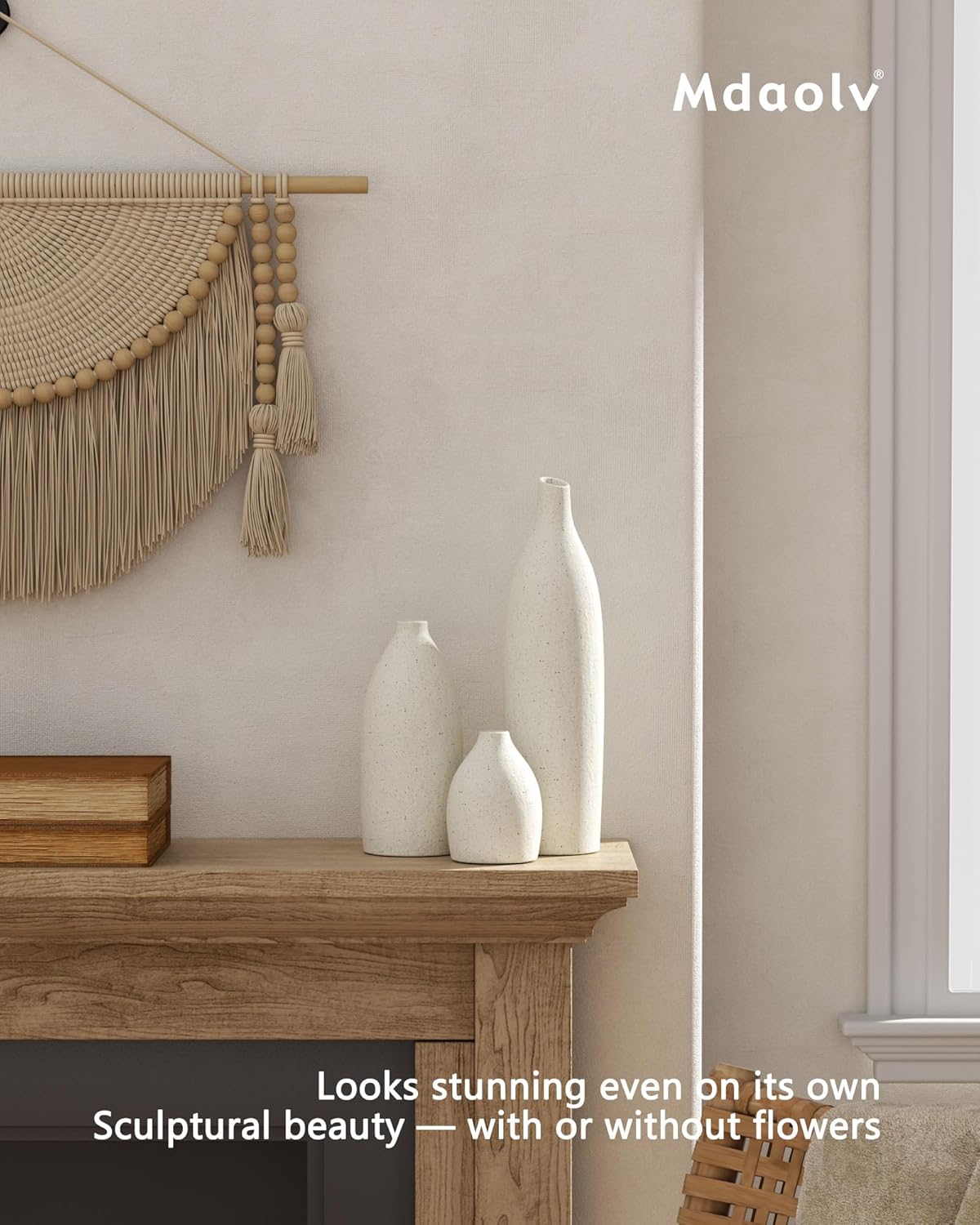 Modern Beige Flower Vase — Set of 3 - View 3