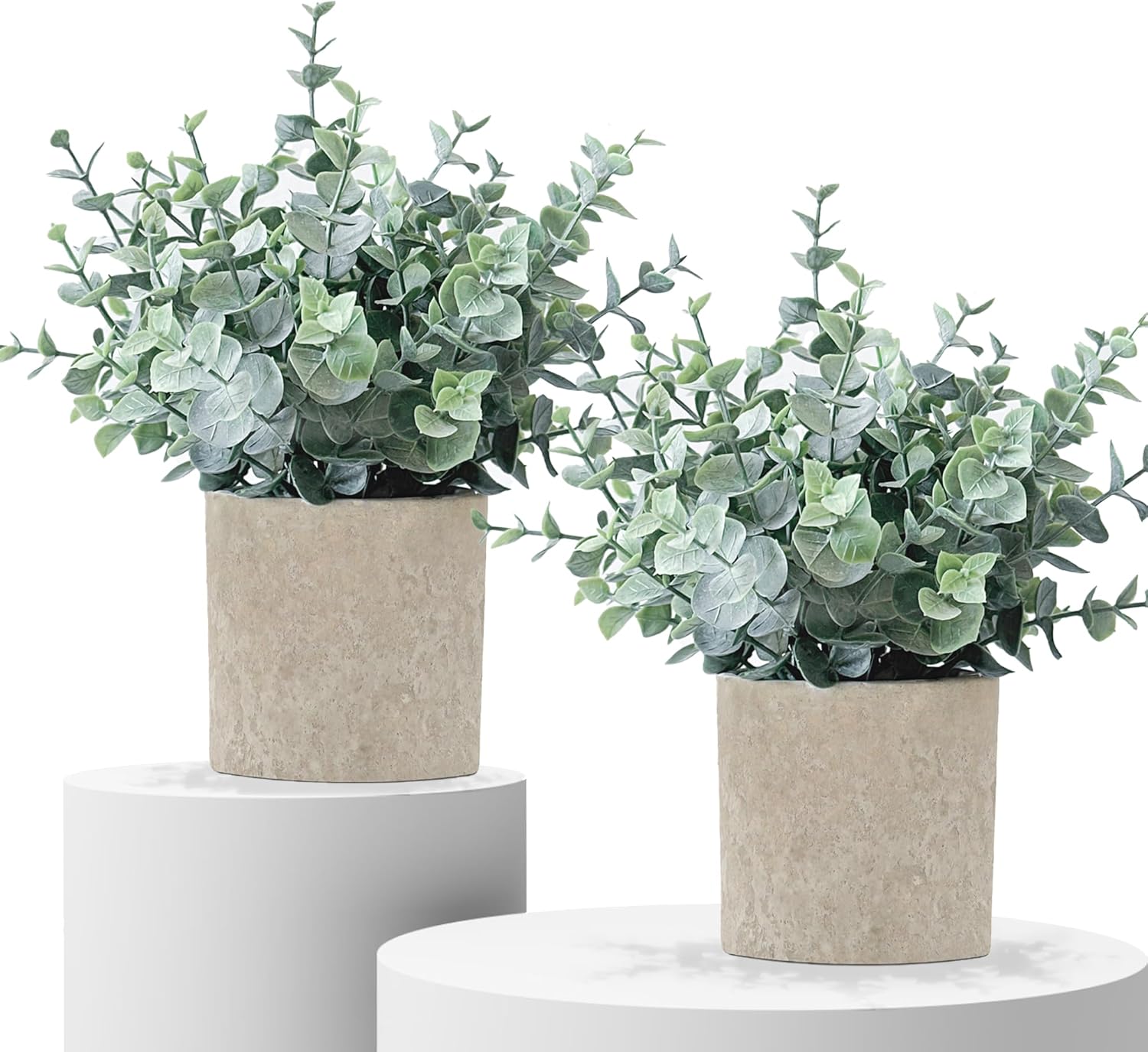 Farmhouse Green Faux Plant — 2 Pack Eucalyptus - Green