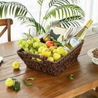 Boho Brown Woven Basket — 17" - View 3