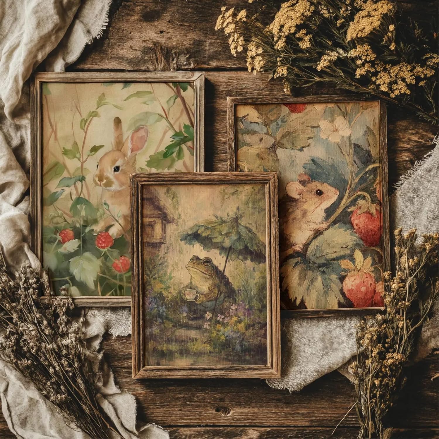 Framed Brown Wall Decor — 12" — 16''x24'' No Frame