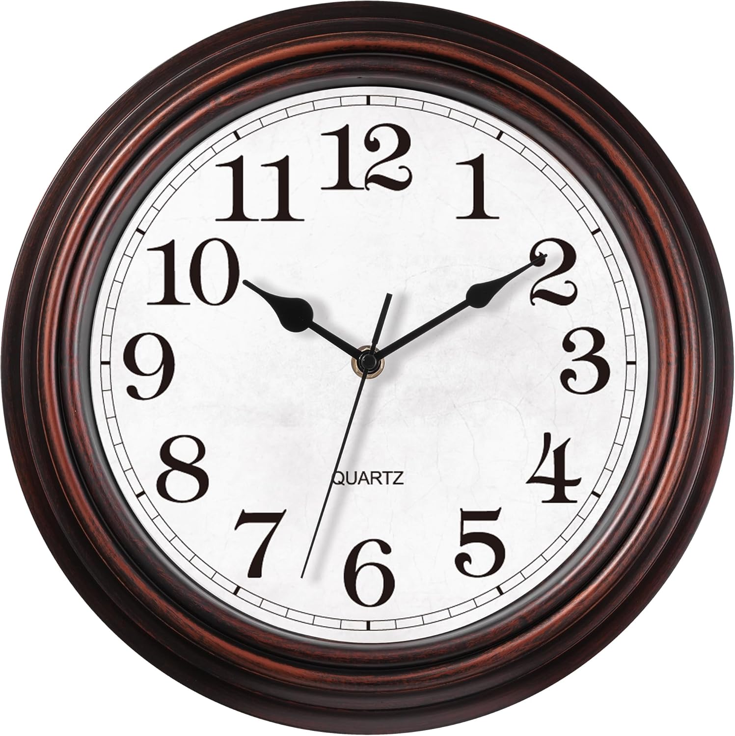 Battery Operated Gold Wall Clock — 12" — C_bronze White