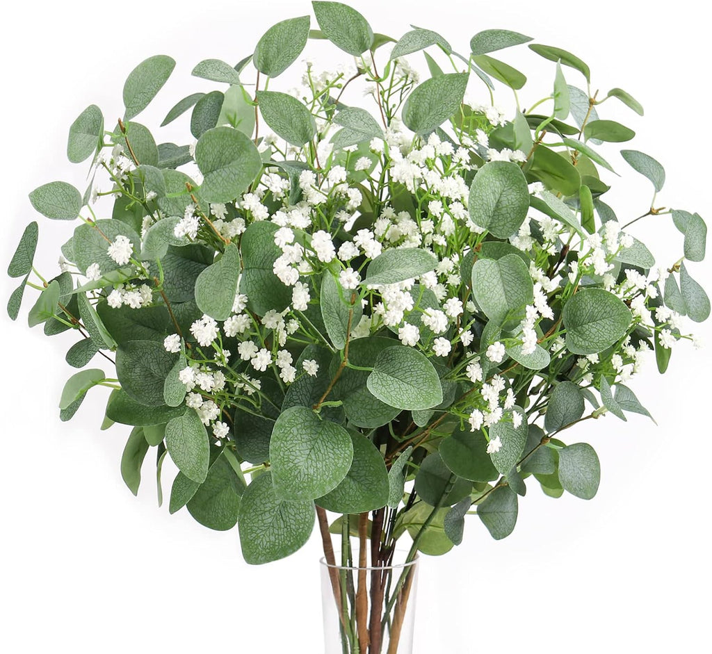 Green Artificial Plant — 24" — Eucalyptus With Baby's Breath