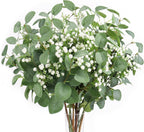 Green Artificial Plant — 24" — Eucalyptus With Baby's Breath