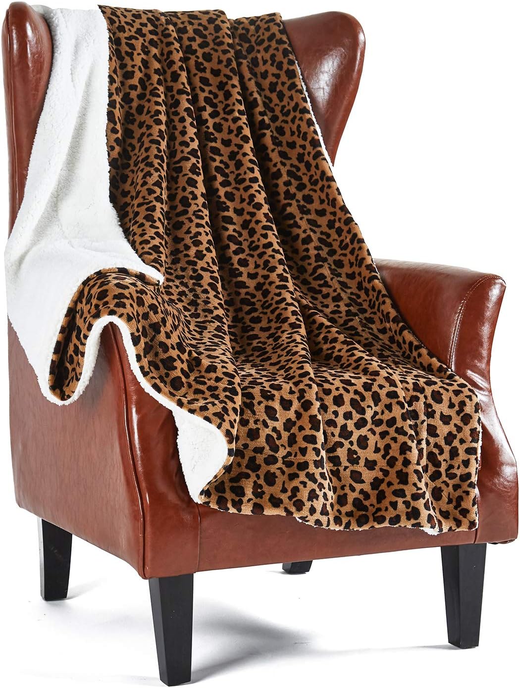 Beige Throw Pillow — 60" — Leopard