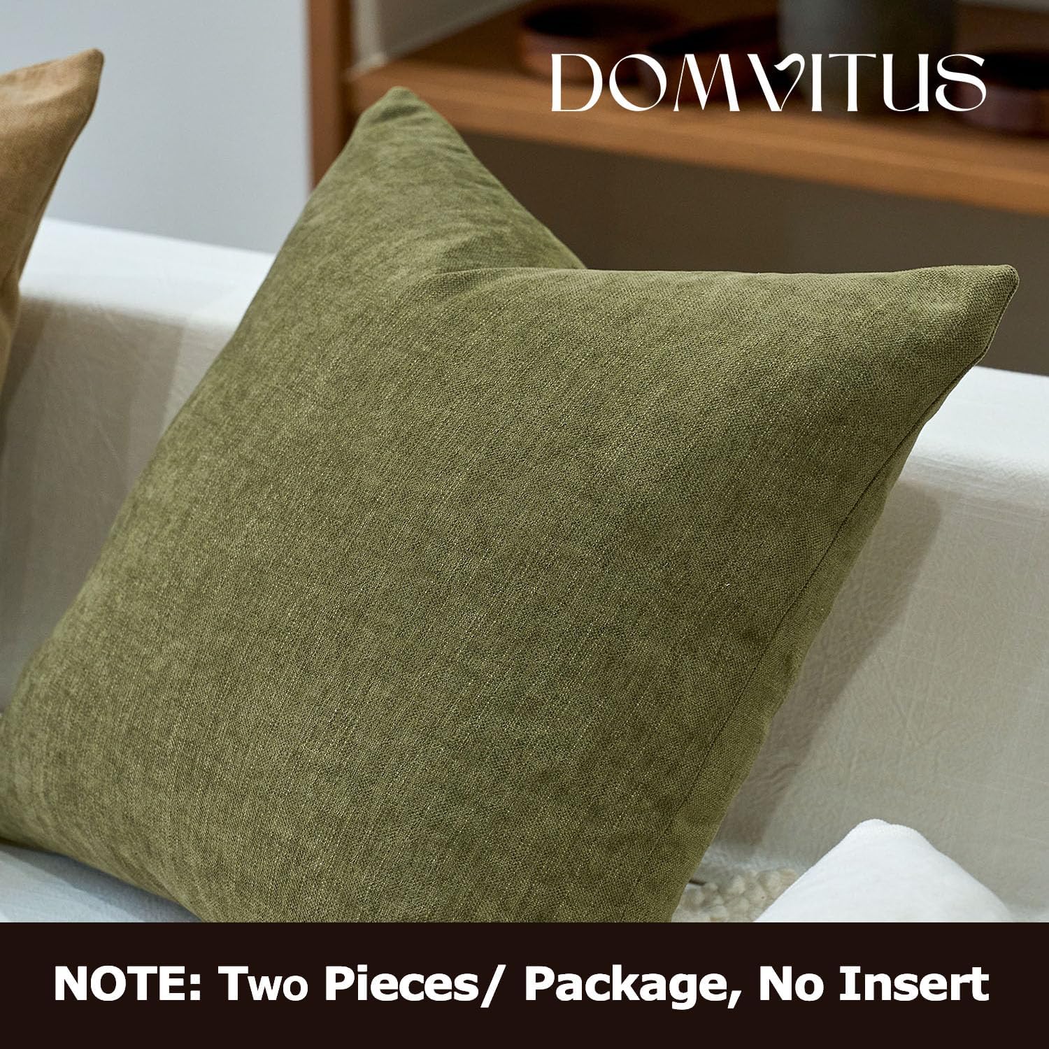 Linen Boho Beige Throw Pillow Cover — 20" - View 5