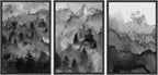 Framed Farmhouse Fabric Wall Art — 16" — 24" x 36" x 3 Panels BLACK