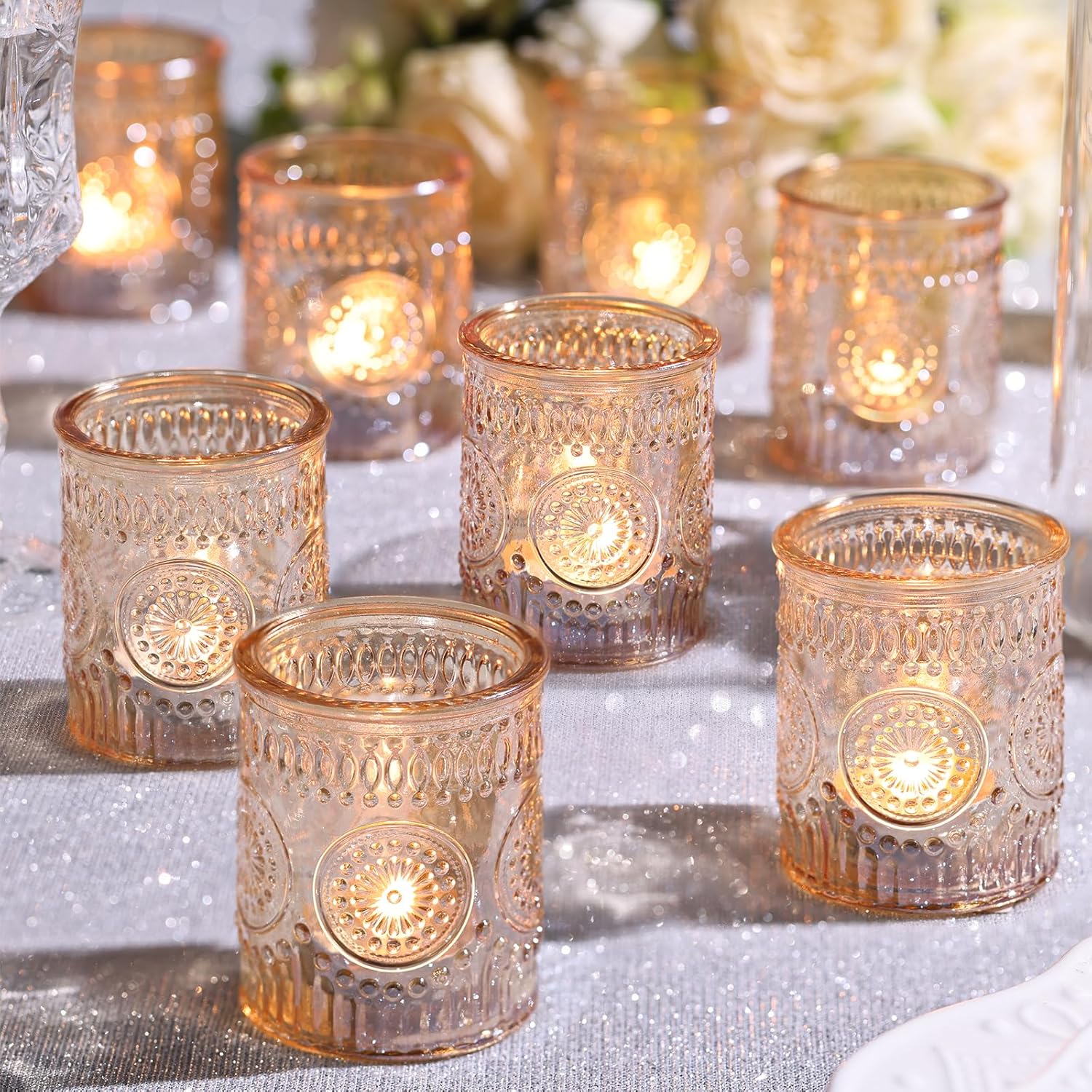 Vintage Blue Candle — Gold