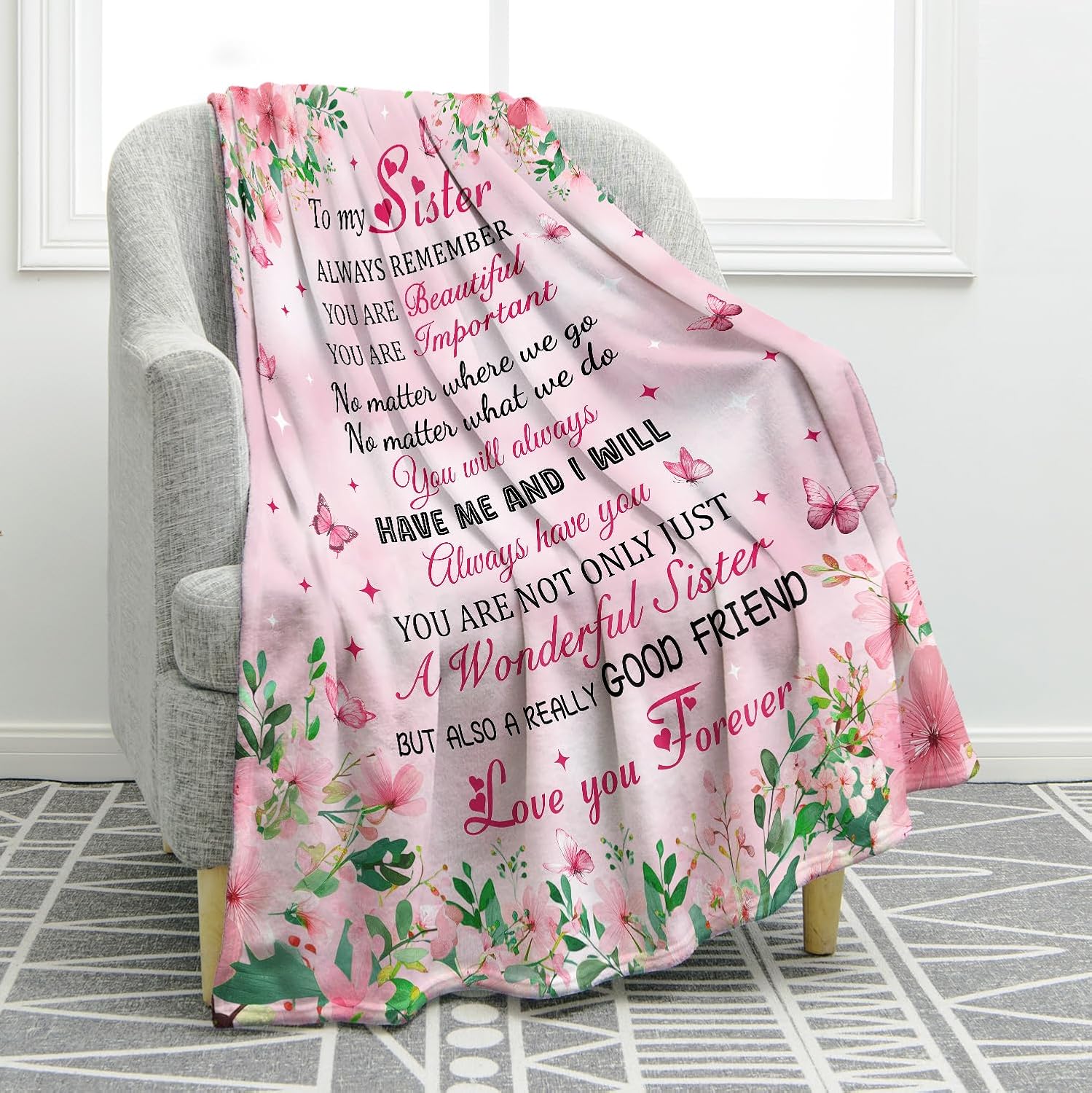 Mid-Century Black Throw Pillow — 50" — Pink Green