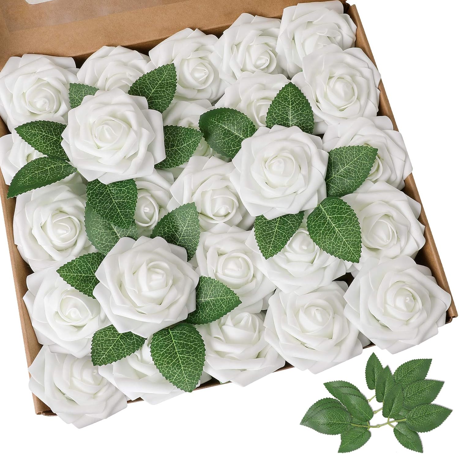 Beige Artificial Flowers — White