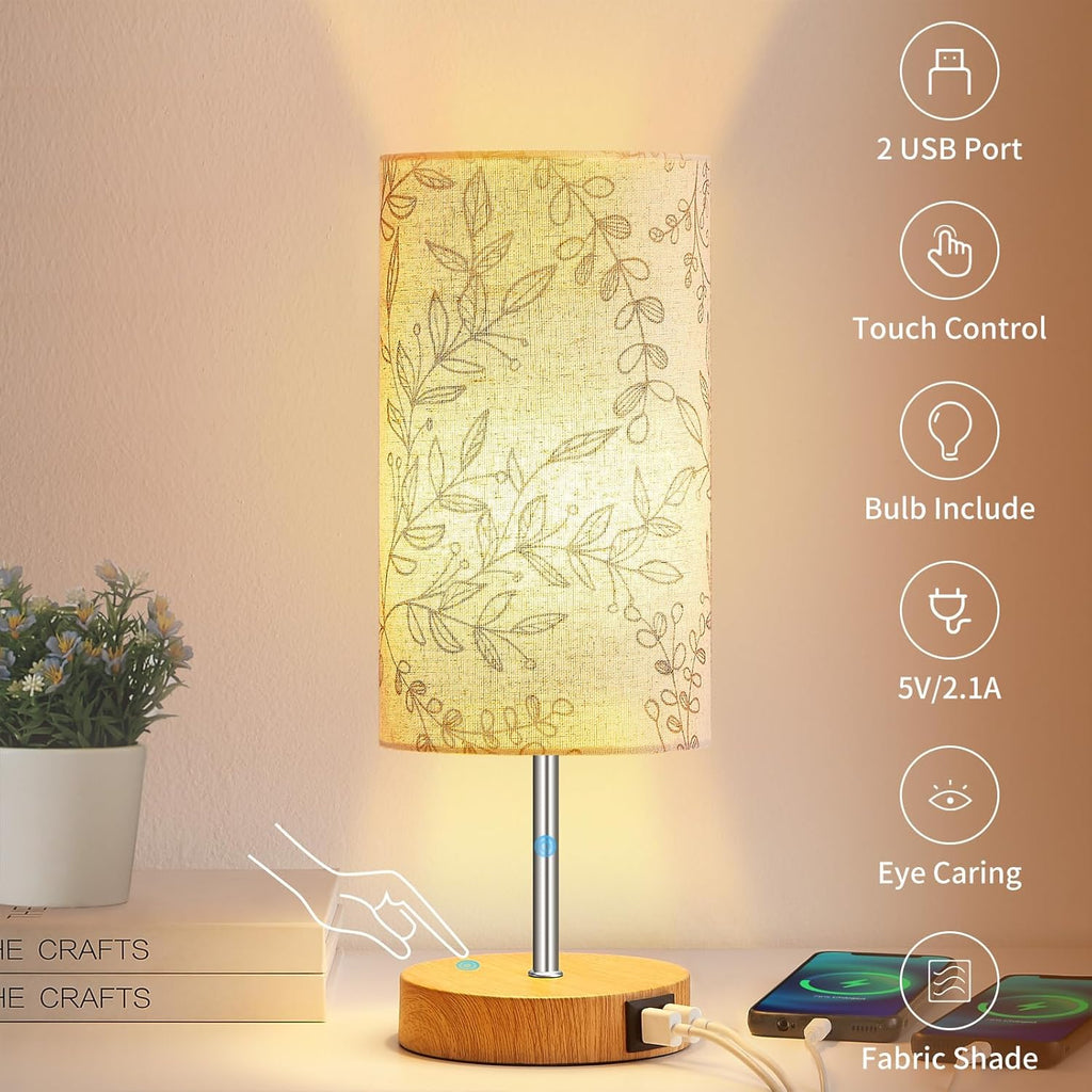 Dimmable Grey Nightstand Lamp - View 6