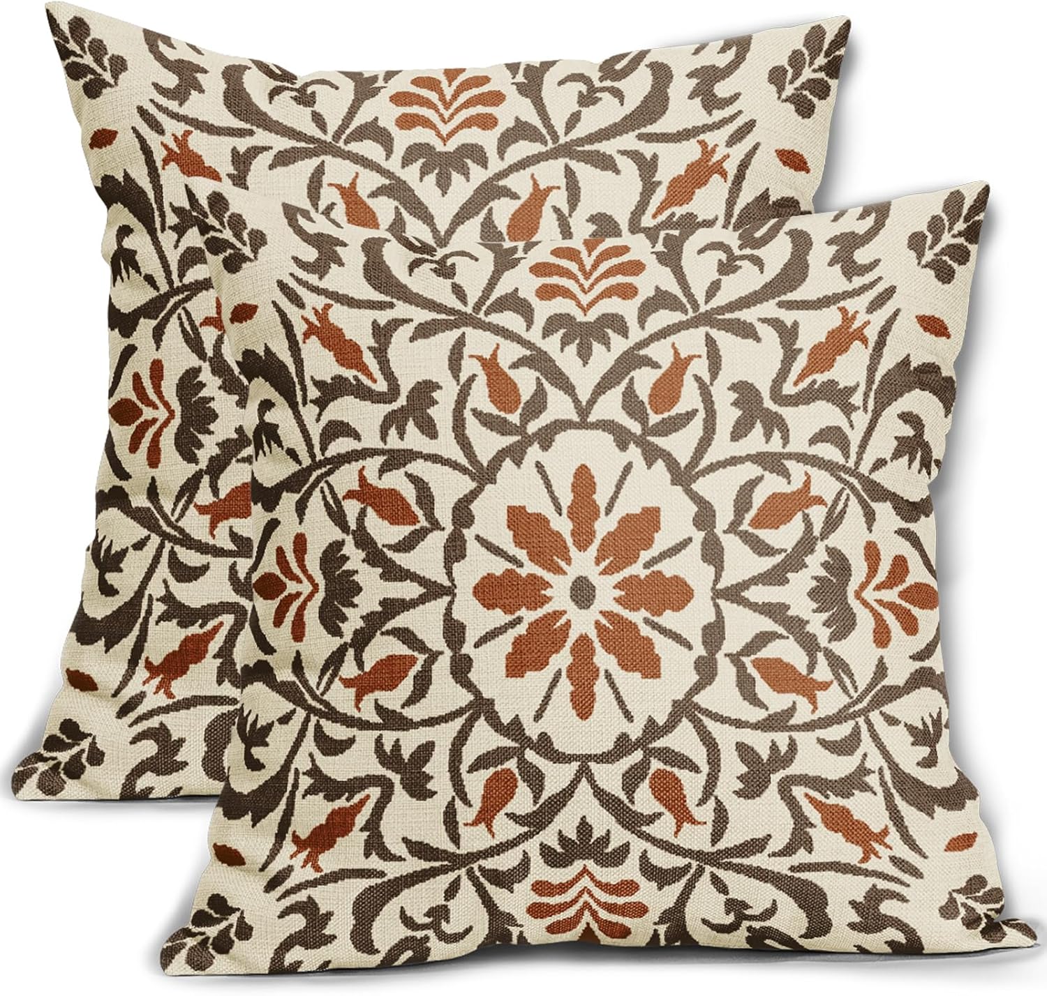 Linen Boho Black Pillow Cover — 18" — 18" x 18" (Pack of 2)
