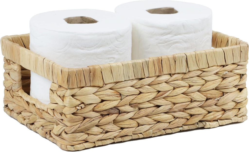 Boho Rattan Woven Basket — Water Hyacinth