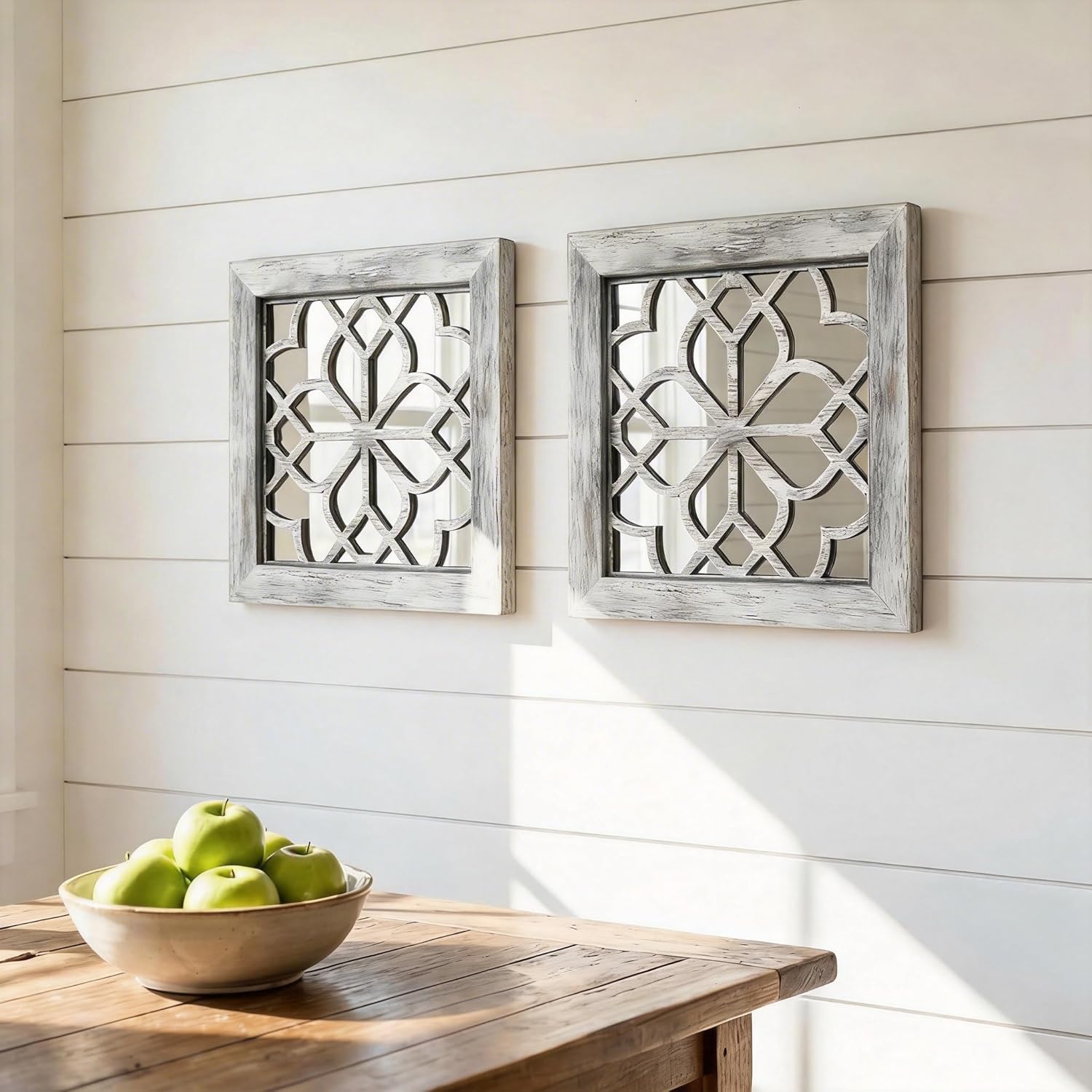 Vintage Boho Brown Wall Mirror — 12" - View 2