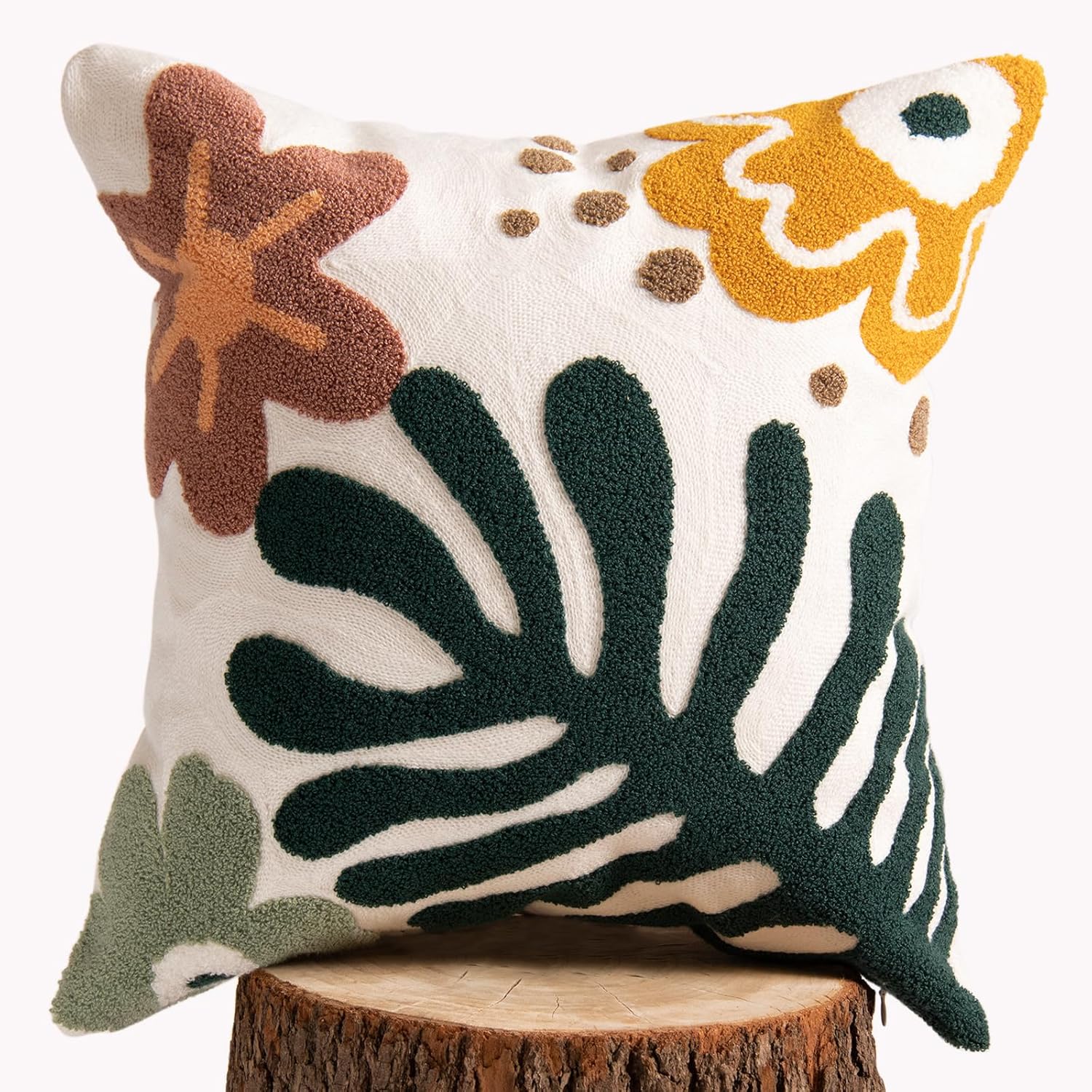 Embroidered Boho Fabric Throw Pillow Cover — 18" — D-qr719(1 Pack Without Pillow Insert)