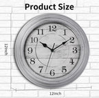 Battery Operated Gold Wall Clock — 12" - View 2