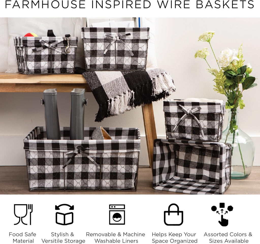 Vintage Farmhouse Black Storage Basket — 6" - View 7
