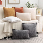 Chenille Boho Beige Throw Pillow Cover — 18" - View 6