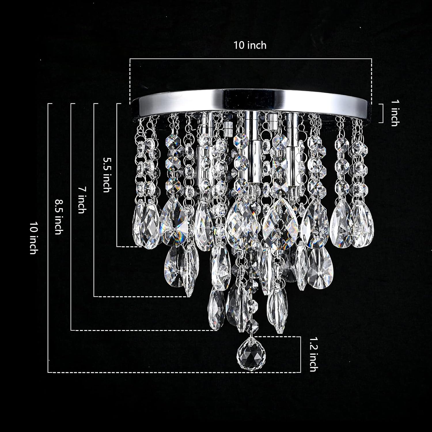 Luxe Glass Chandelier — 3-Light - View 5