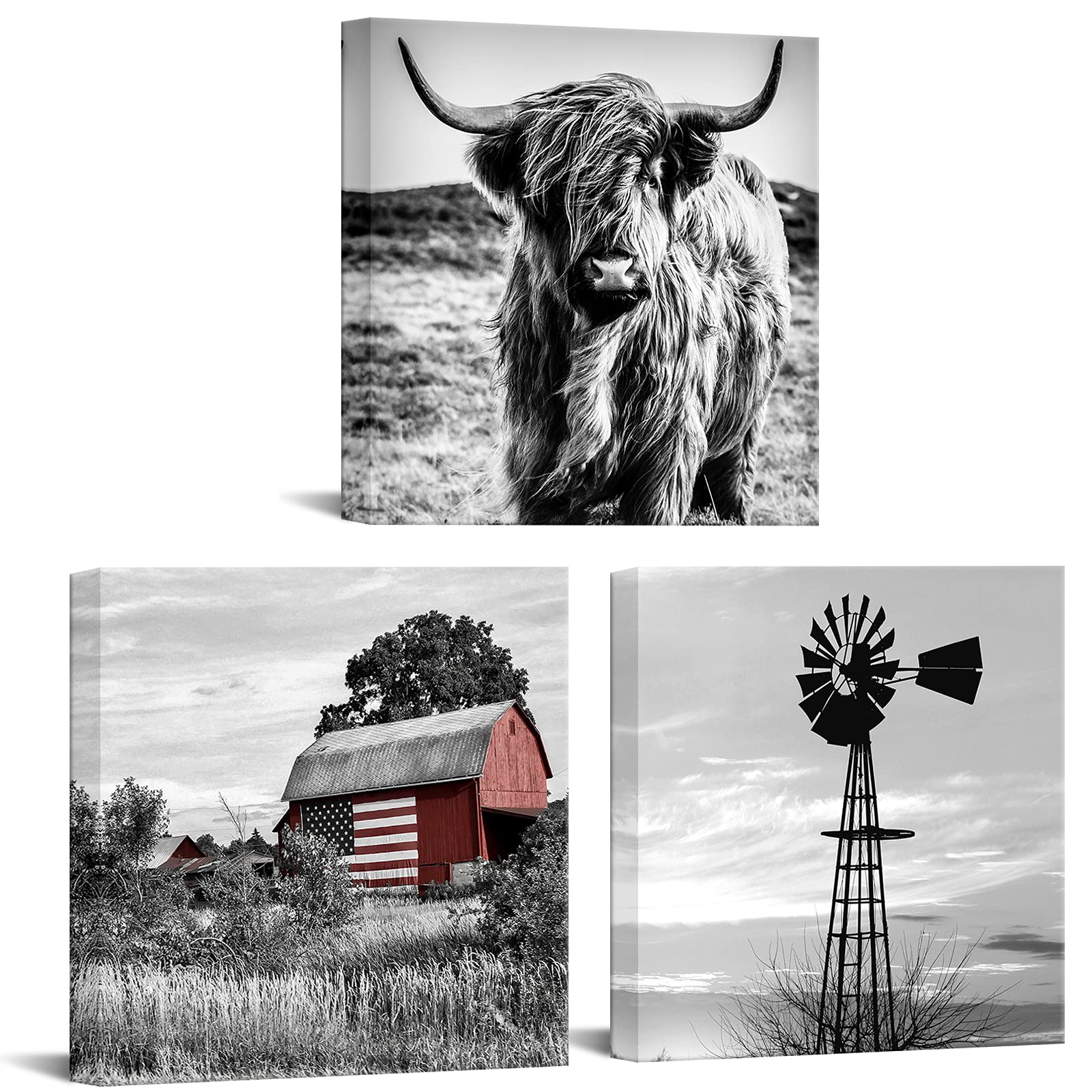 Framed Farmhouse Fabric Wall Art Print — 20x20