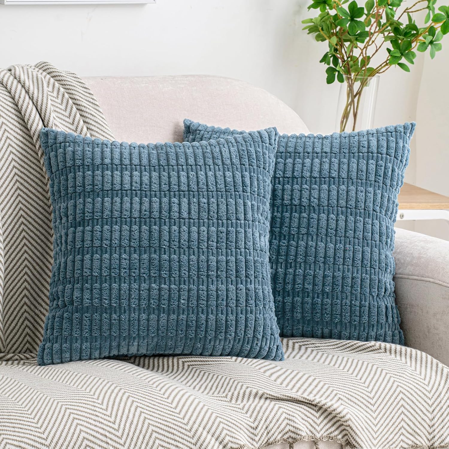 Boho Beige Throw Pillow Cover — 18" — 16" x 16" (Pack of 2)