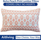 Embroidered Boho Beige Throw Pillow Cover — 20" - View 6
