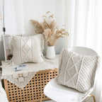 Boho Rattan Throw Pillow Cover — 17" - View 2