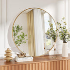 Round Farmhouse Black Wall Mirror — 30.1" - View 9