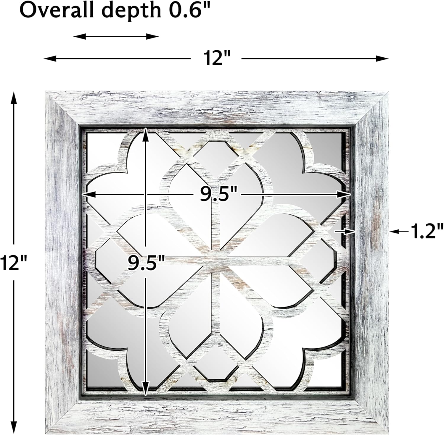 Vintage Boho Brown Wall Mirror — 12" - View 4