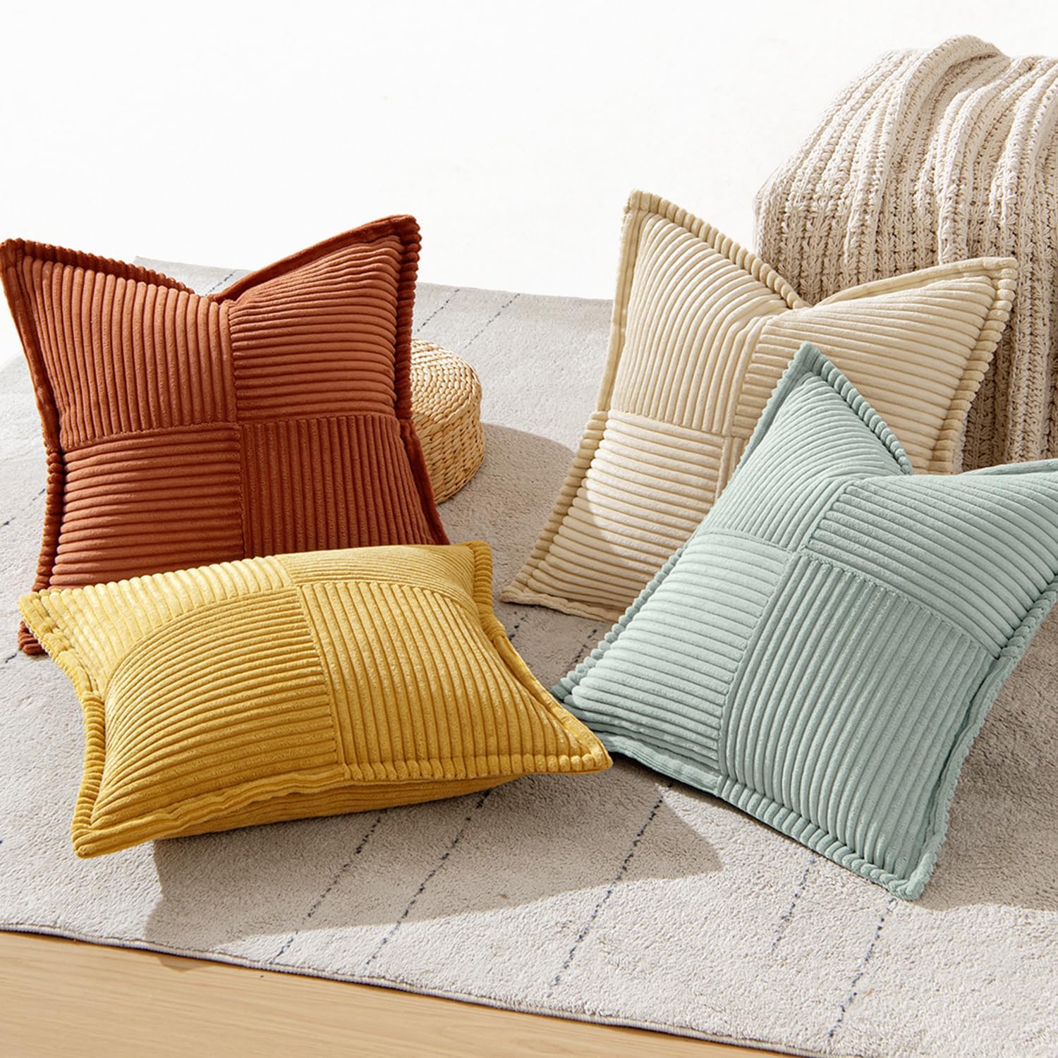 Boho Green Throw Pillow Cover — 20" - View 3