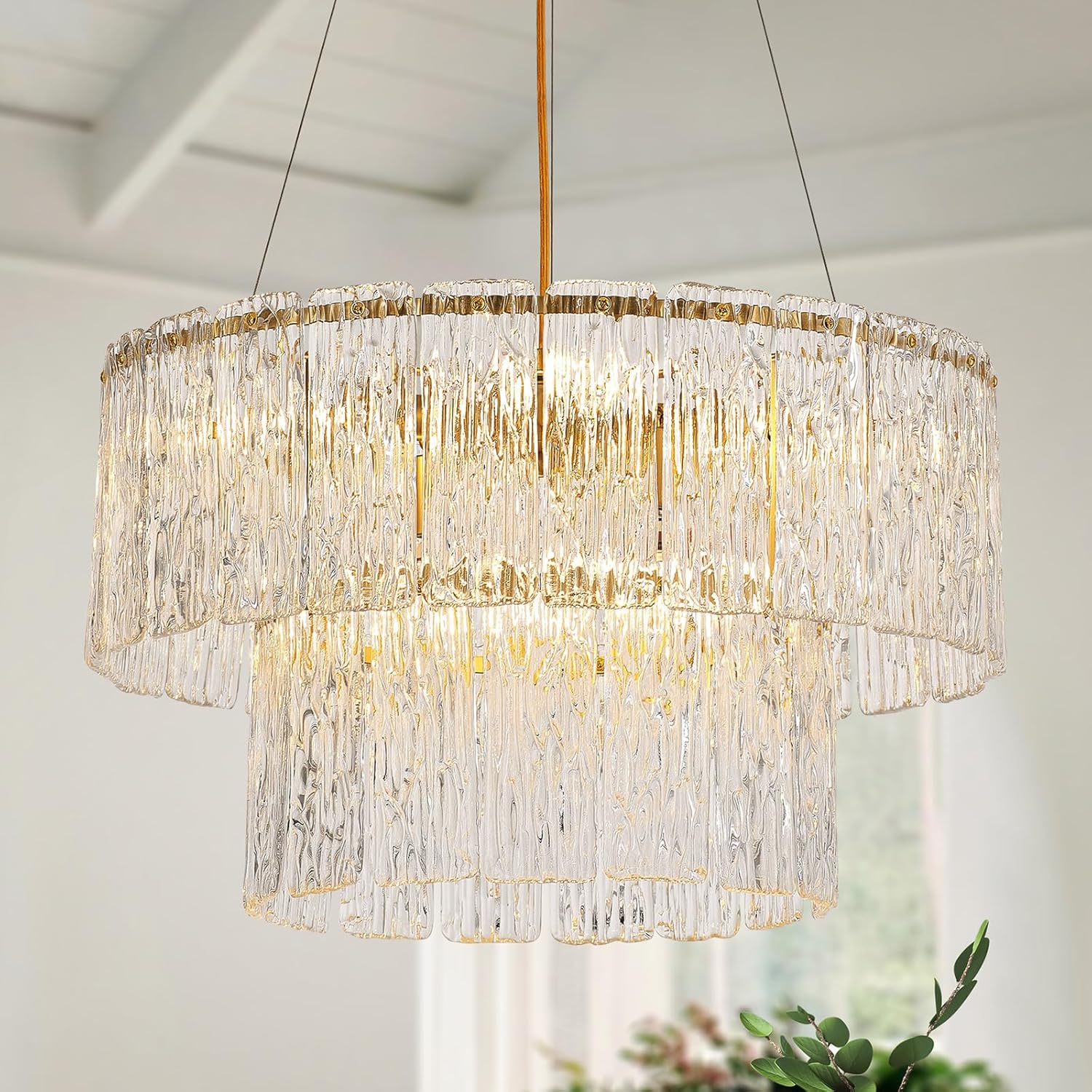 Luxe Black Chandelier — 6" — Gold 20"