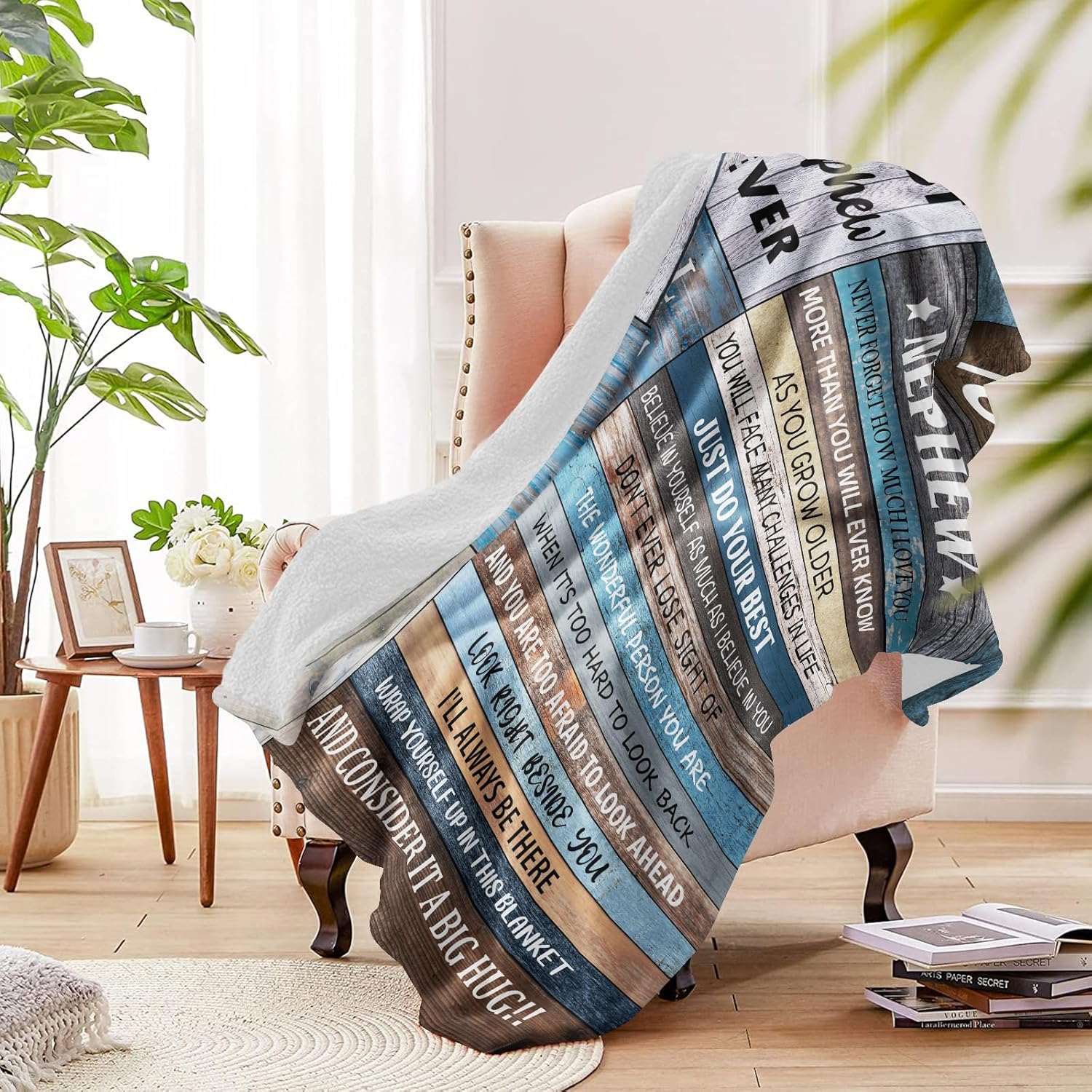 Blue Throw Pillow — 60" - View 4