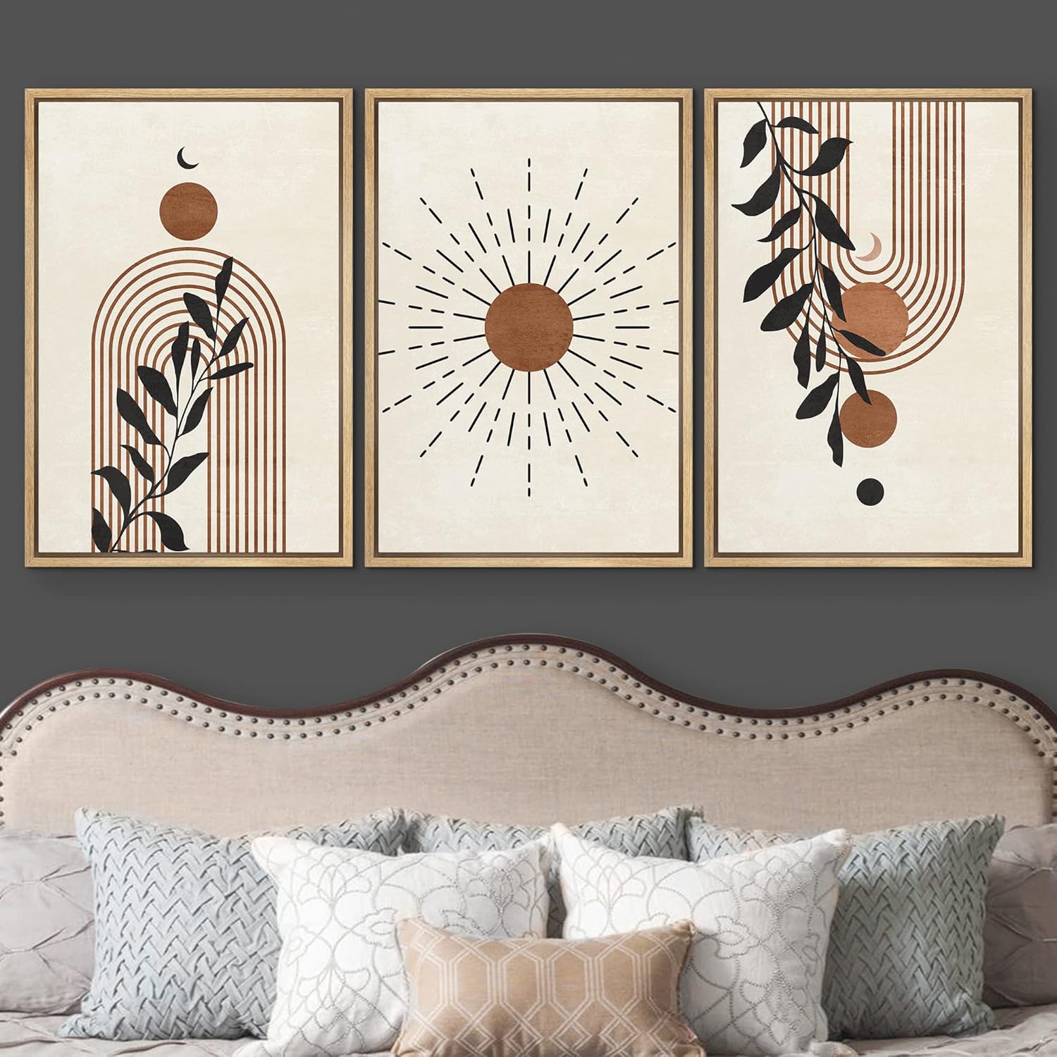 Framed Boho Fabric Wall Art — 16" - View 3