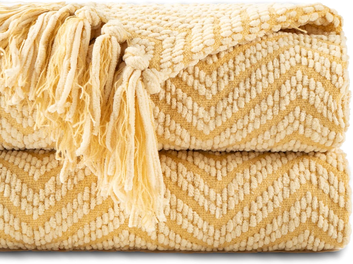 Beige Throw Pillow — 50" — Yellow