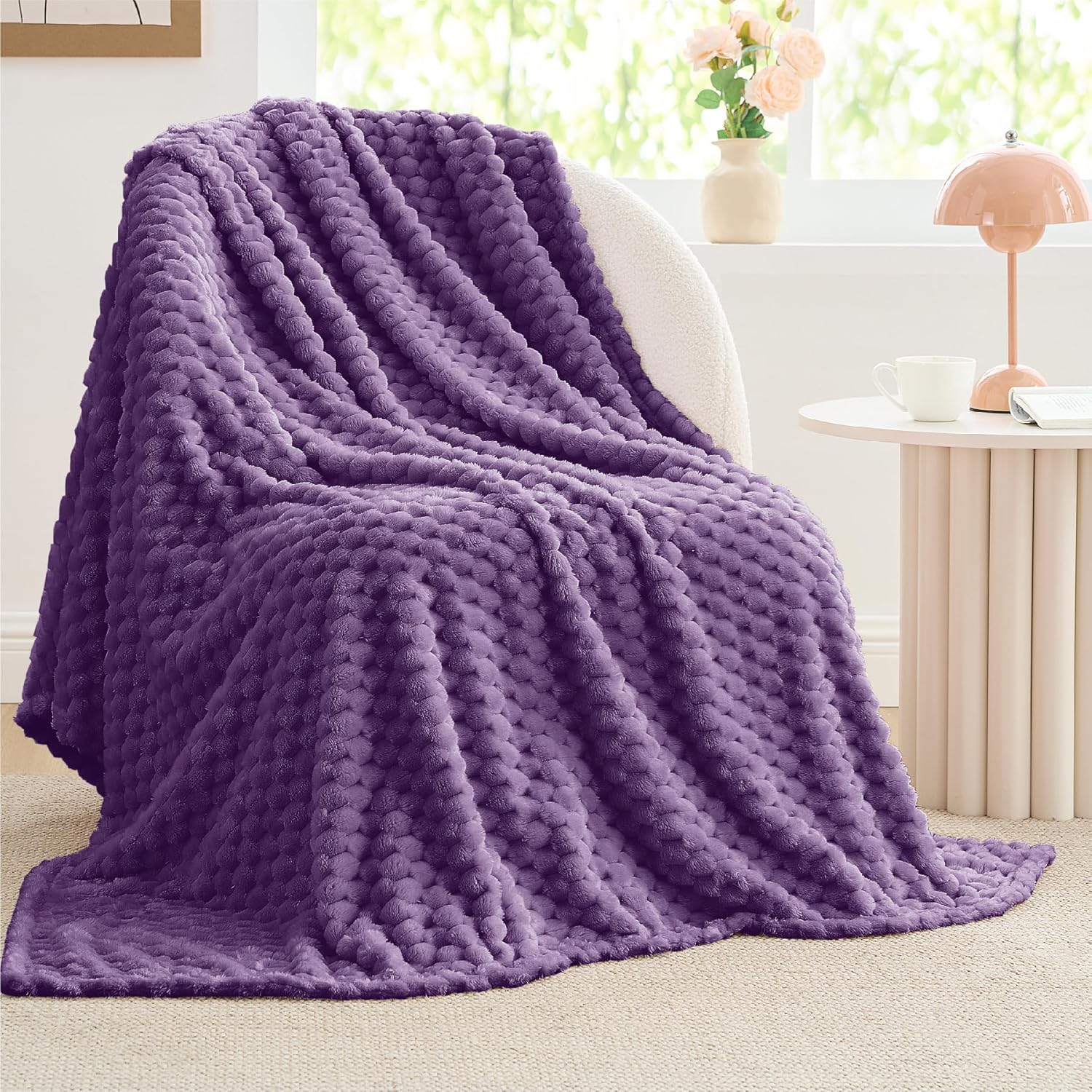 Black Throw Pillow — 50" — Purple