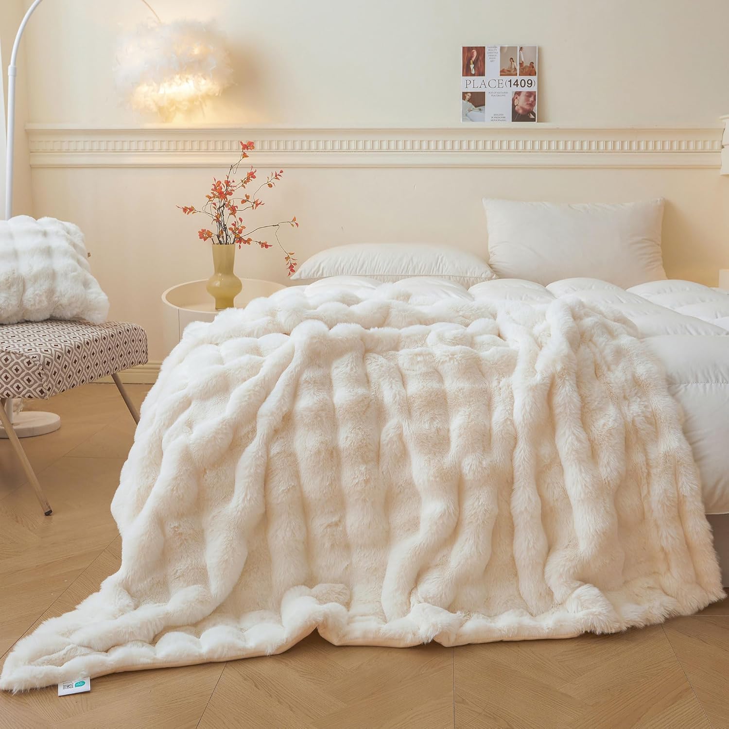 Luxe Beige Throw Pillow — 60" — 50" X 60"