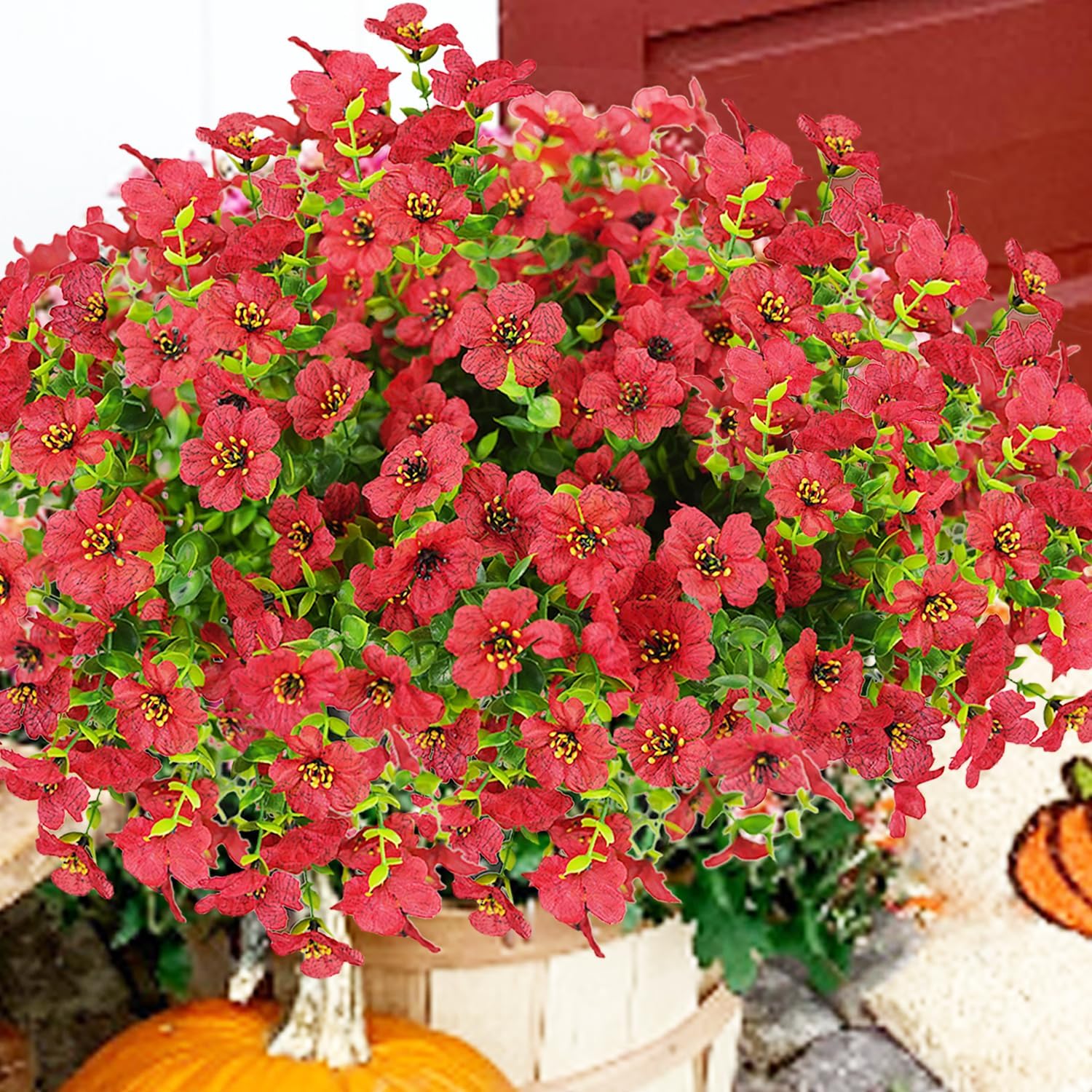 Orange Faux Plant — Red