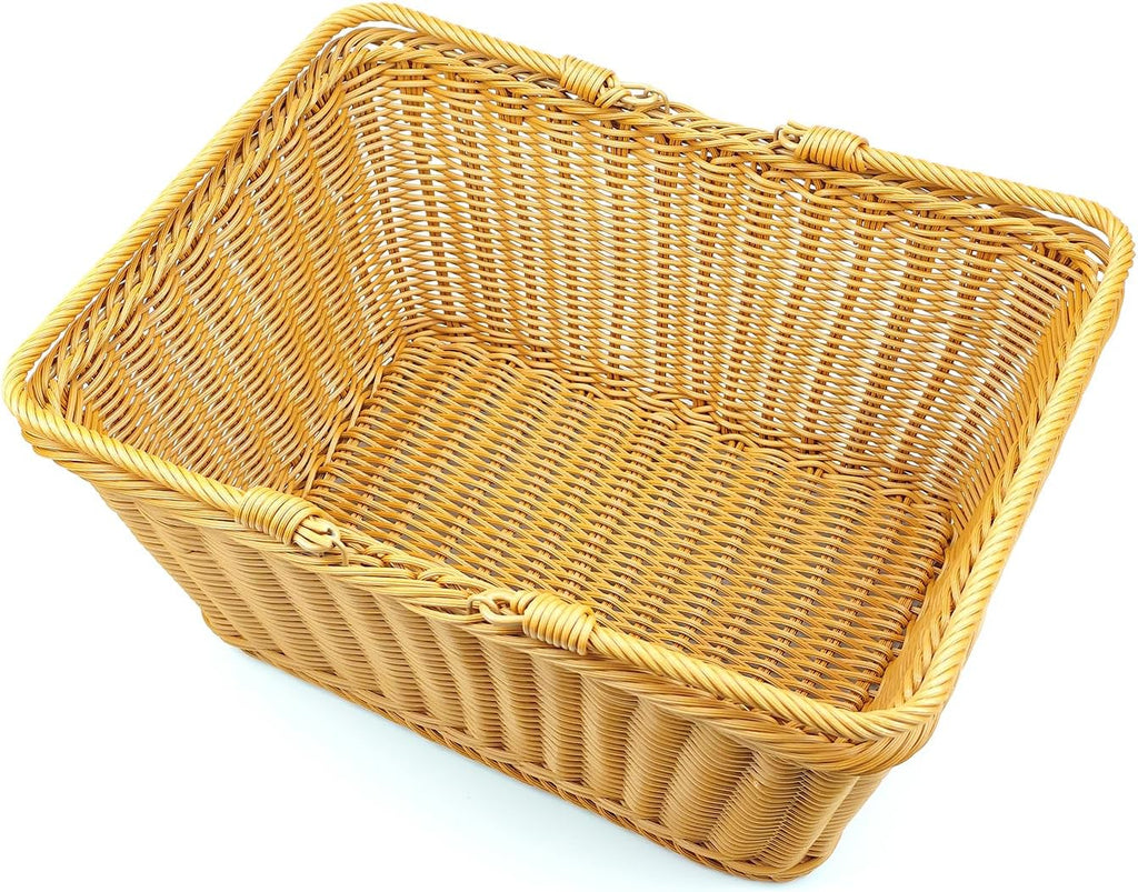 Boho Rattan Woven Basket — 15.8" - View 5