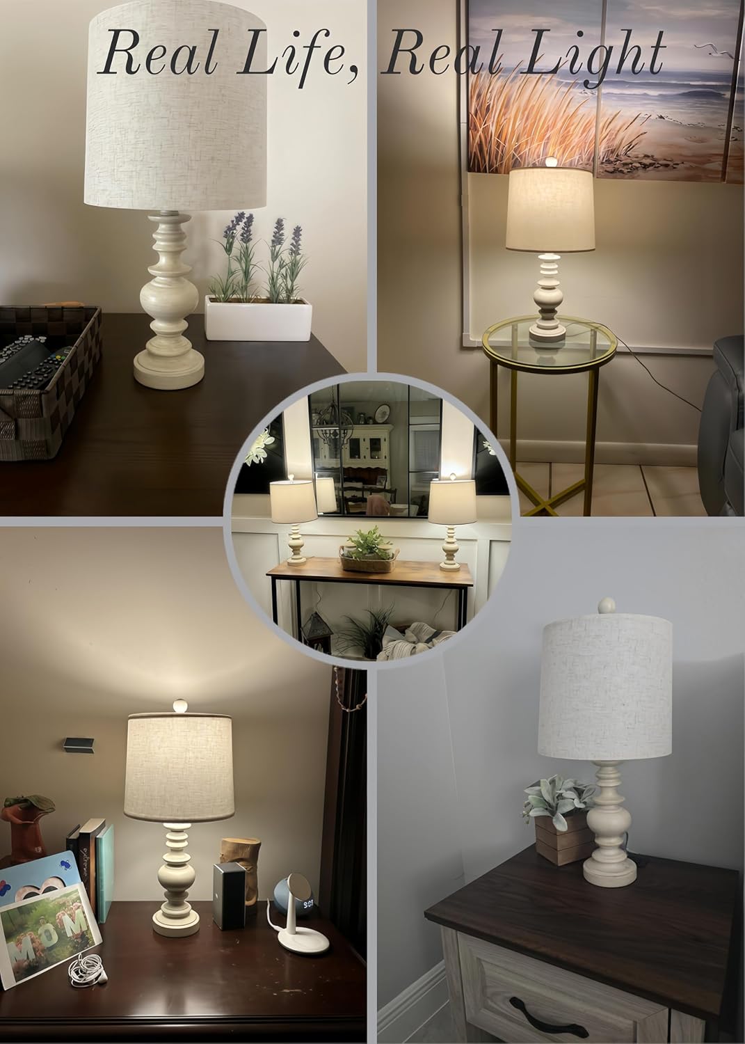 Linen Farmhouse Black Desk Lamp — 20.5" - View 5