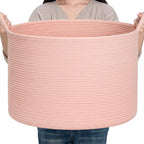 Round Brown Vase — 14.2" — Pink
