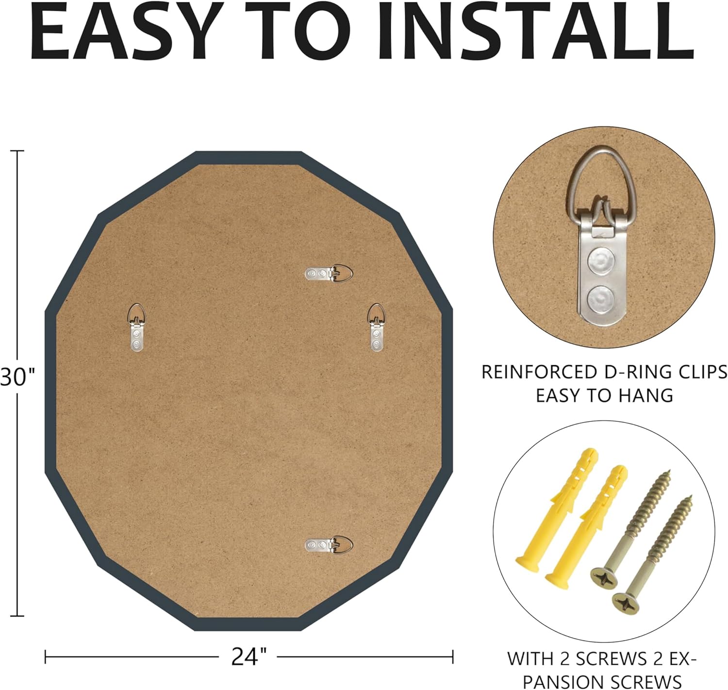 Beveled Beige Mirror — 30" - View 4