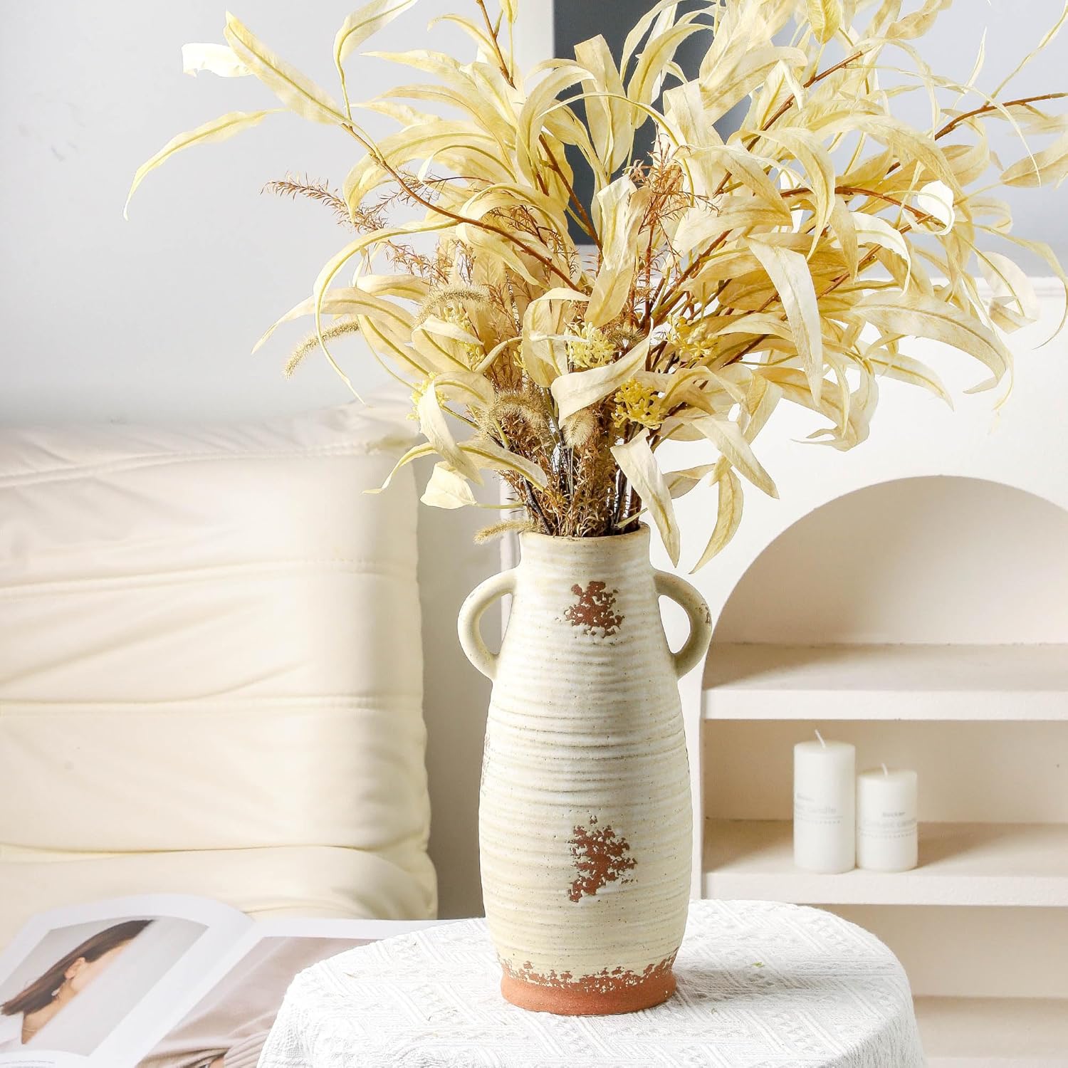 Boho Ceramic Flower Vase — 12" — 203-3-12in