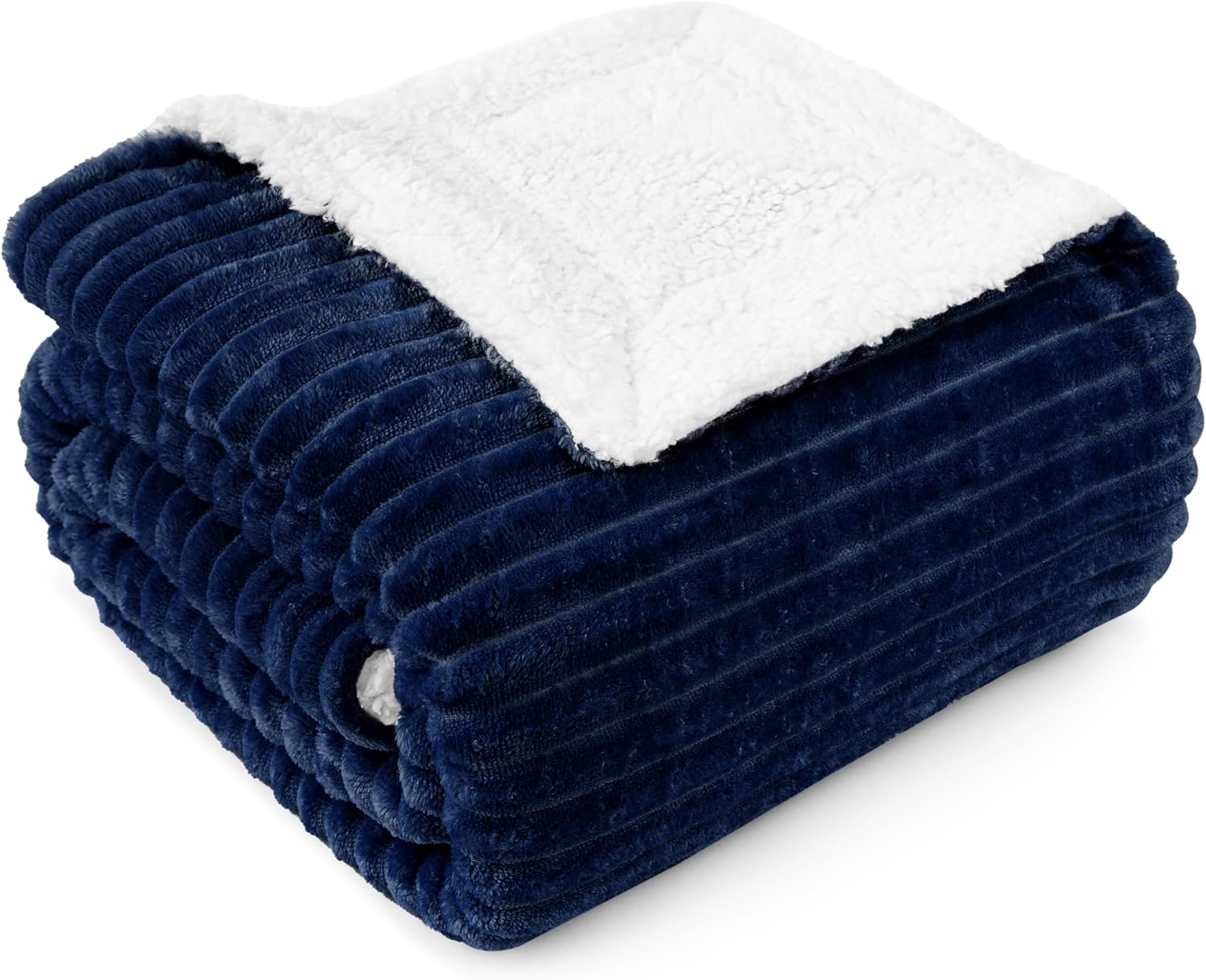 Beige Throw Pillow — 80" — Navy Blue