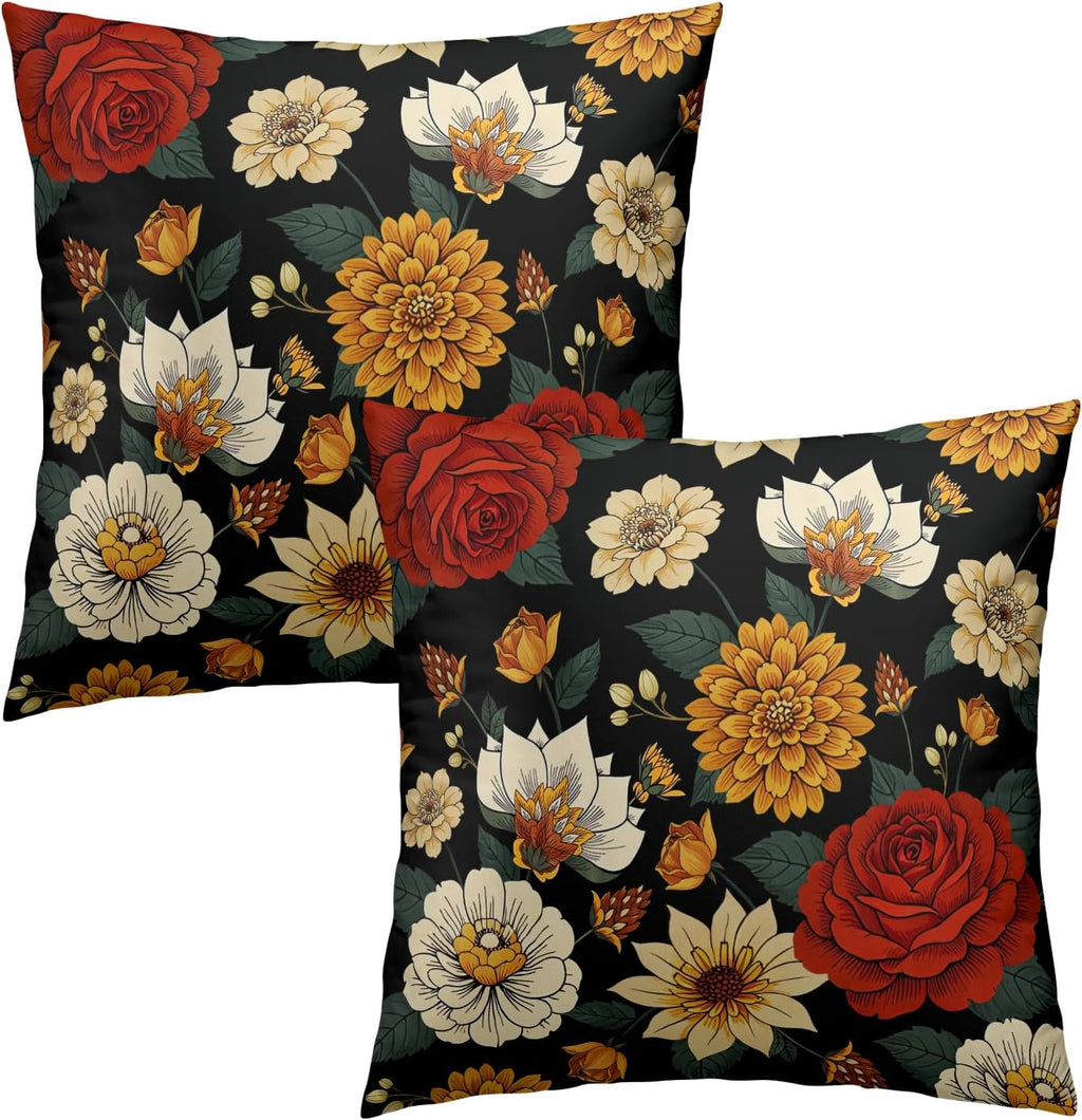 Boho Black Throw Pillow Cover — 18" - View 2