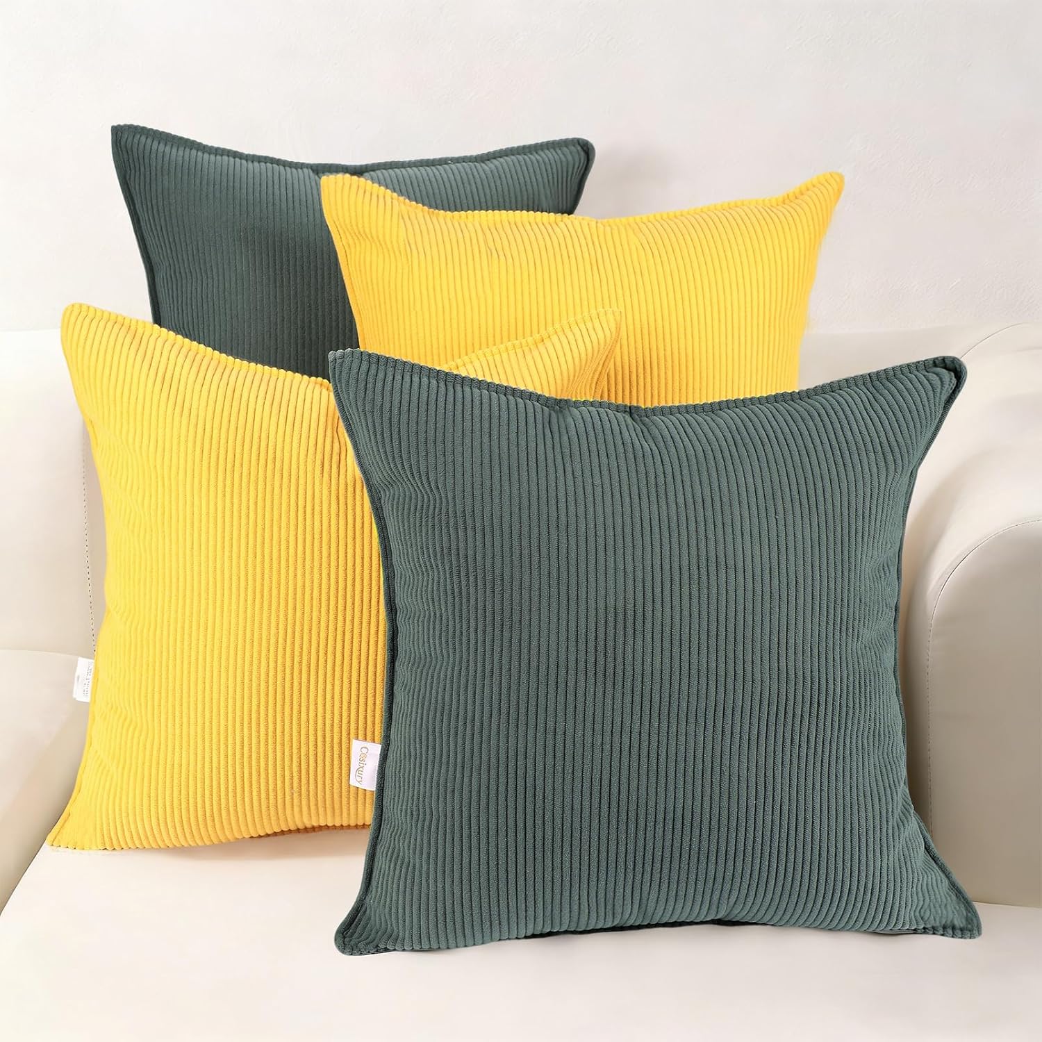 Boho Beige Throw Pillow Cover — 18" — Yellowgreen