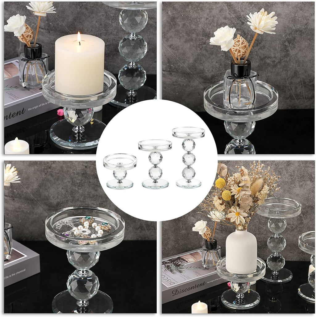Luxe Glass Pillar Candle — Set of 3 - View 5